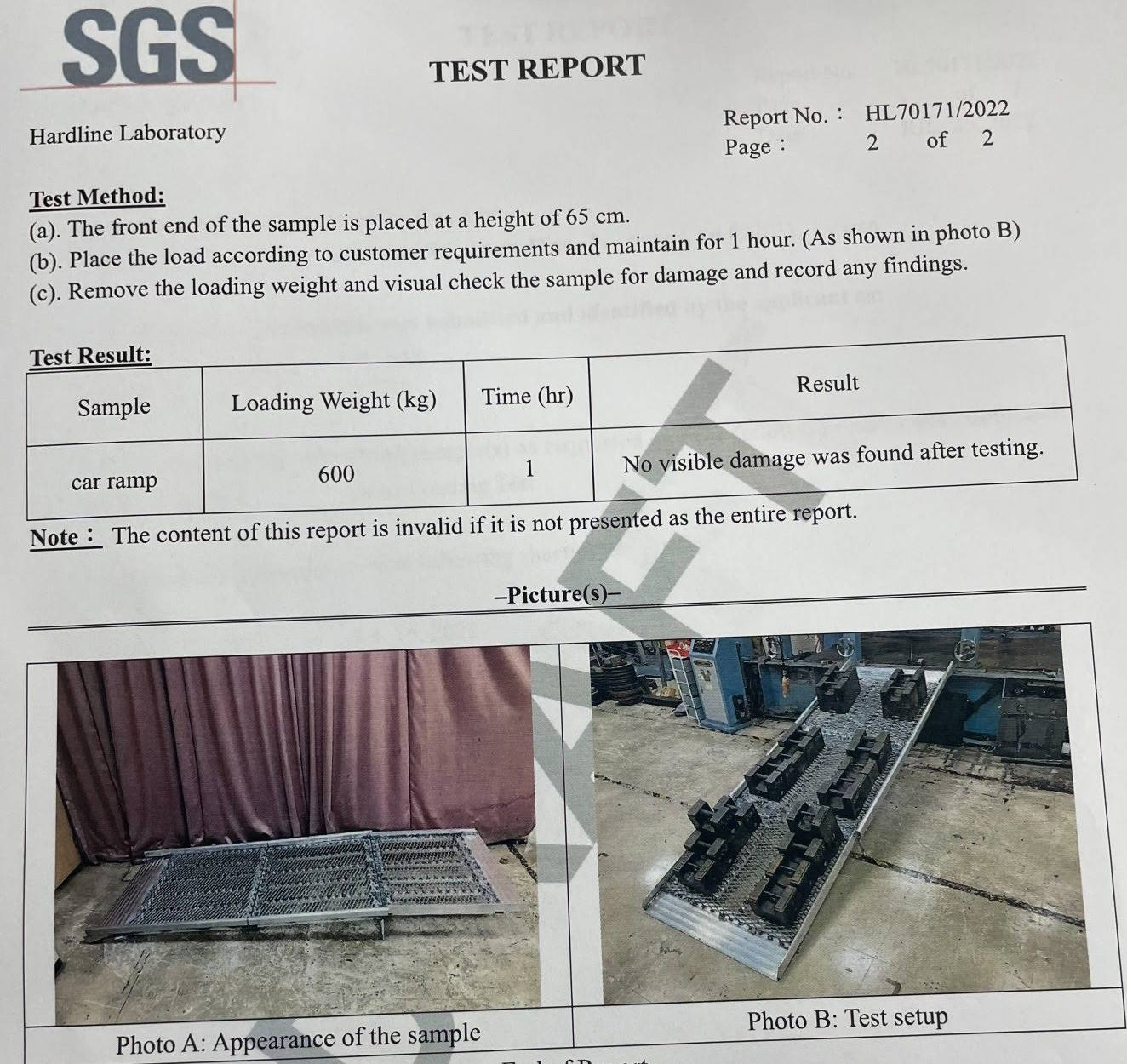 柱掛式斜坡板如果採雙折式標配支撐腳設計 SGS承重認證600公斤